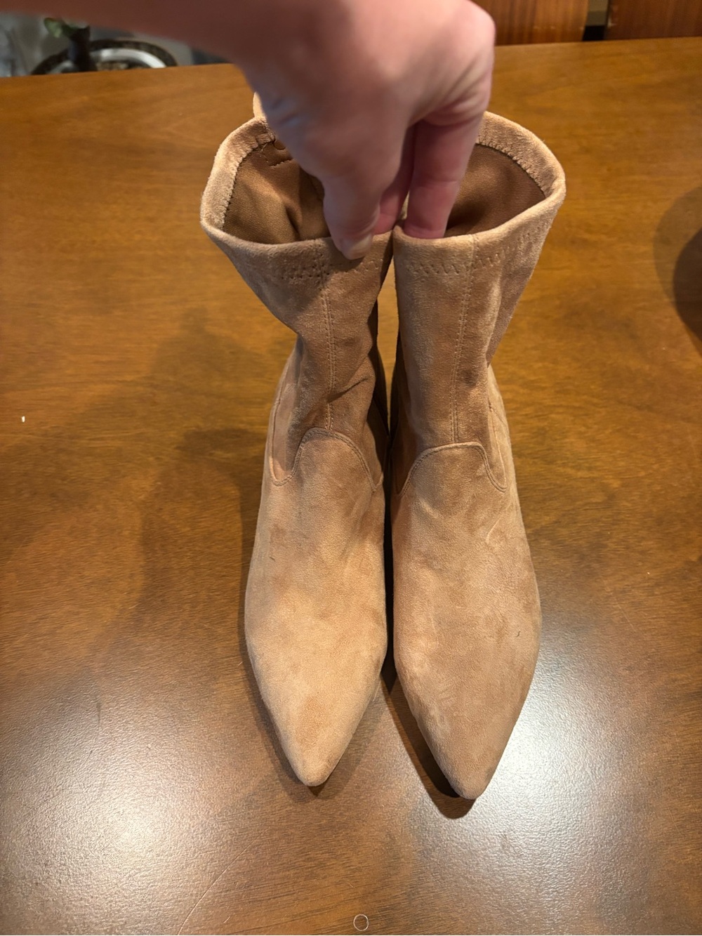 Jones New York Suede Pointed-Toe Ankle Boots - Light Brown 7 NWT